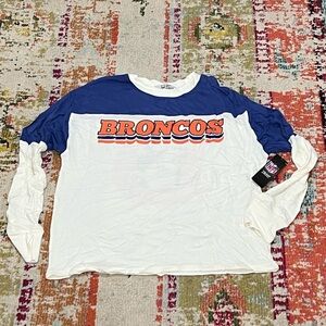 NWT Denver Broncos NFL Football Sports Junk Food Longsleeve Tee Top Shirt